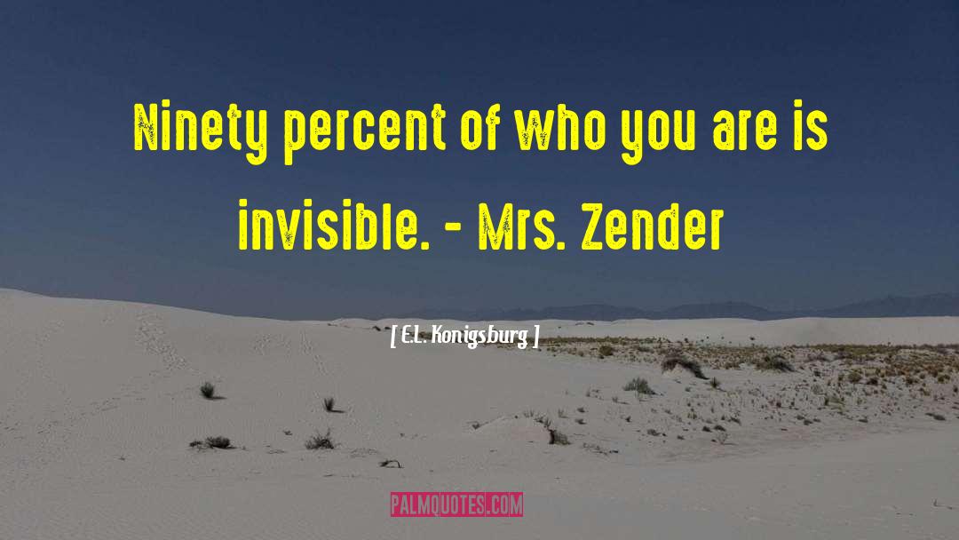 E.L. Konigsburg Quotes: Ninety percent of who you