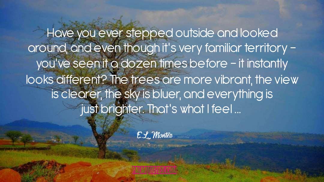 E.L. Montes Quotes: Have you ever stepped outside