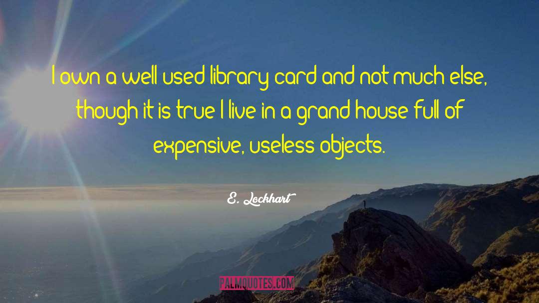 E. Lockhart Quotes: I own a well-used library