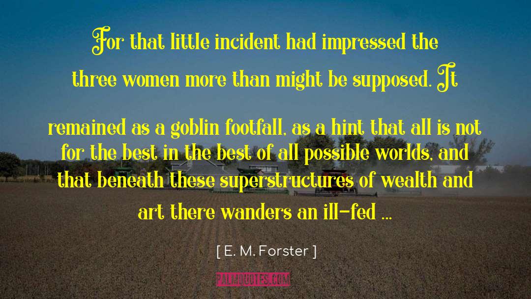 E. M. Forster Quotes: For that little incident had