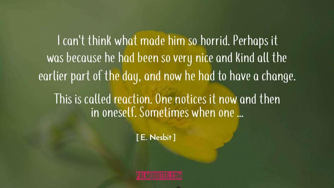 E. Nesbit Quotes: I can't think what made