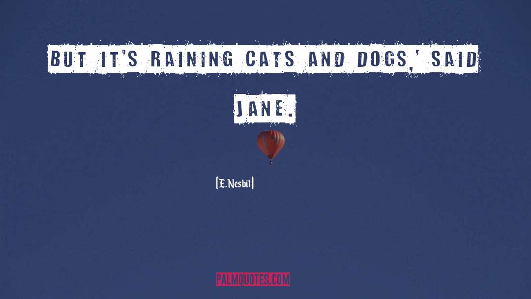 E. Nesbit Quotes: But it's raining cats and