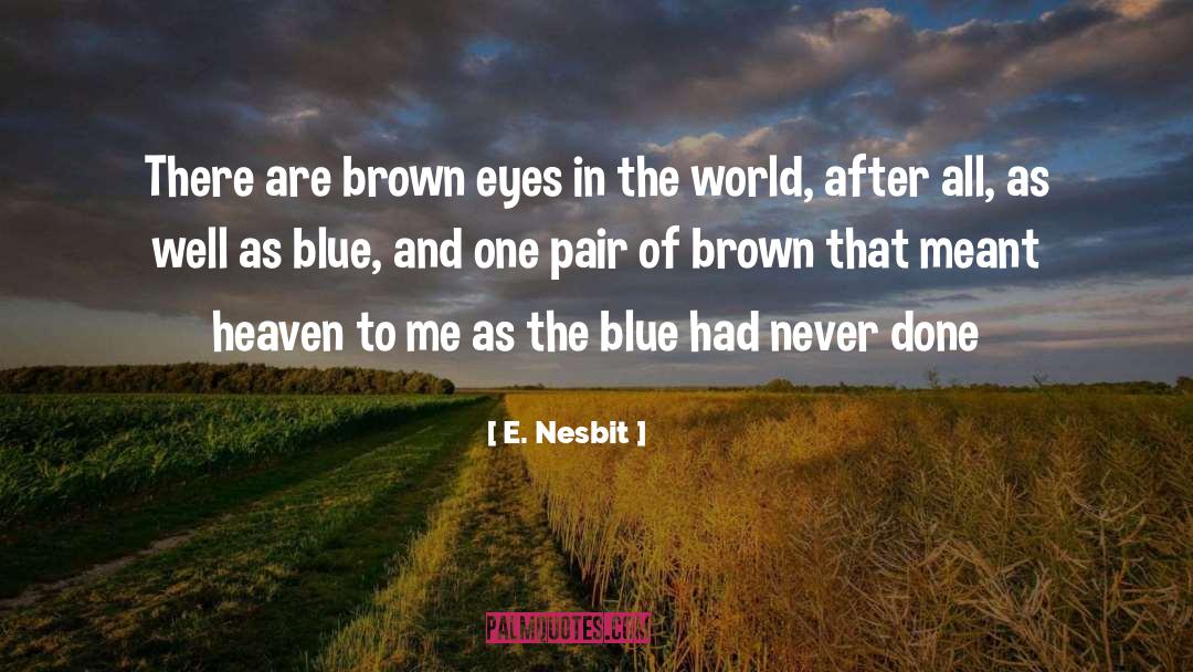 E. Nesbit Quotes: There are brown eyes in