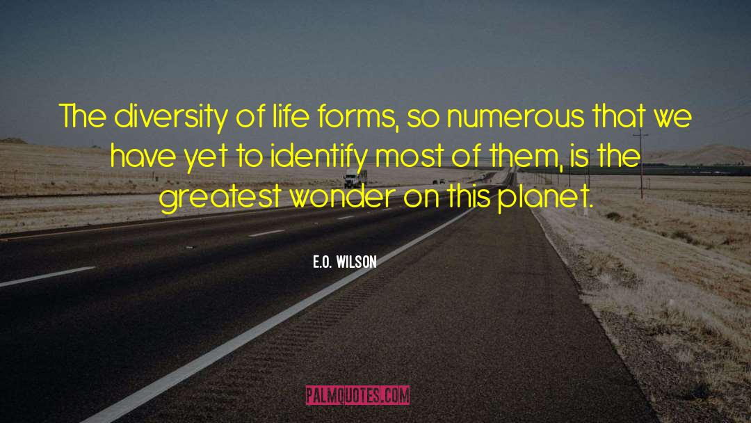 E. O. Wilson Quotes: The diversity of life forms,