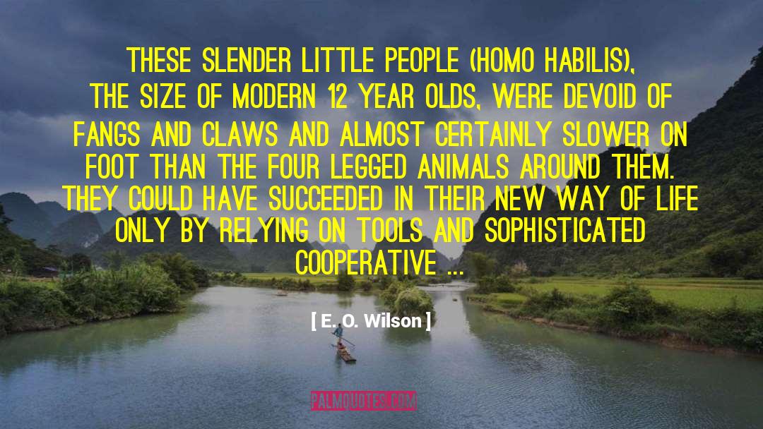 E. O. Wilson Quotes: These slender little people (Homo