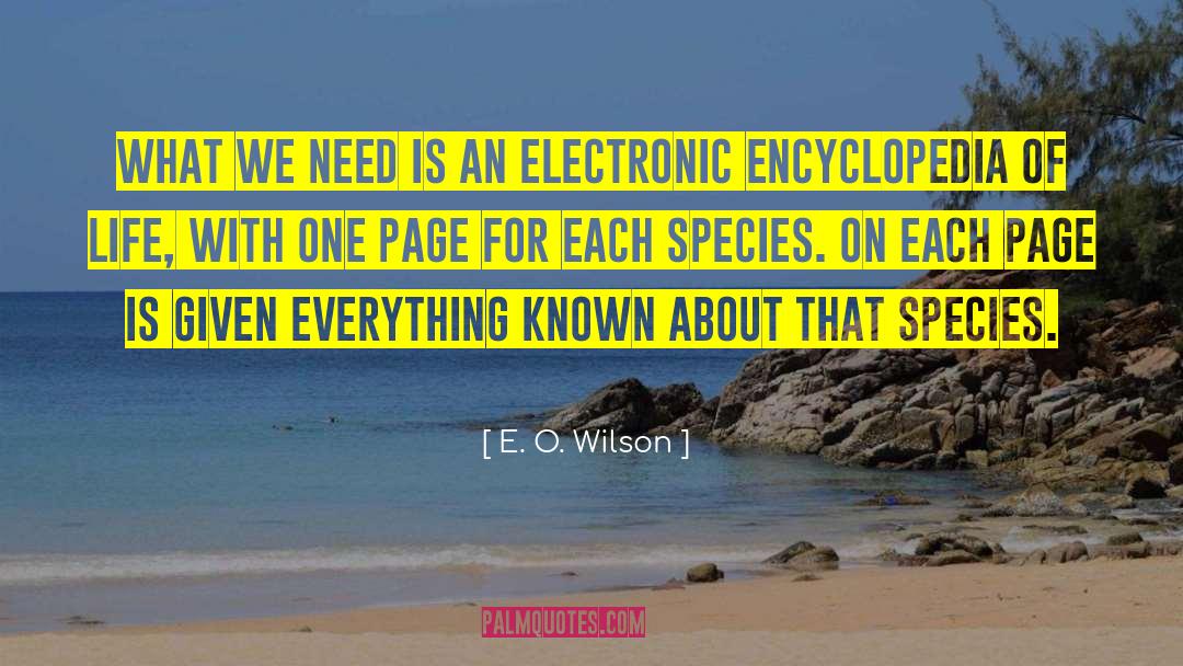 E. O. Wilson Quotes: What we need is an