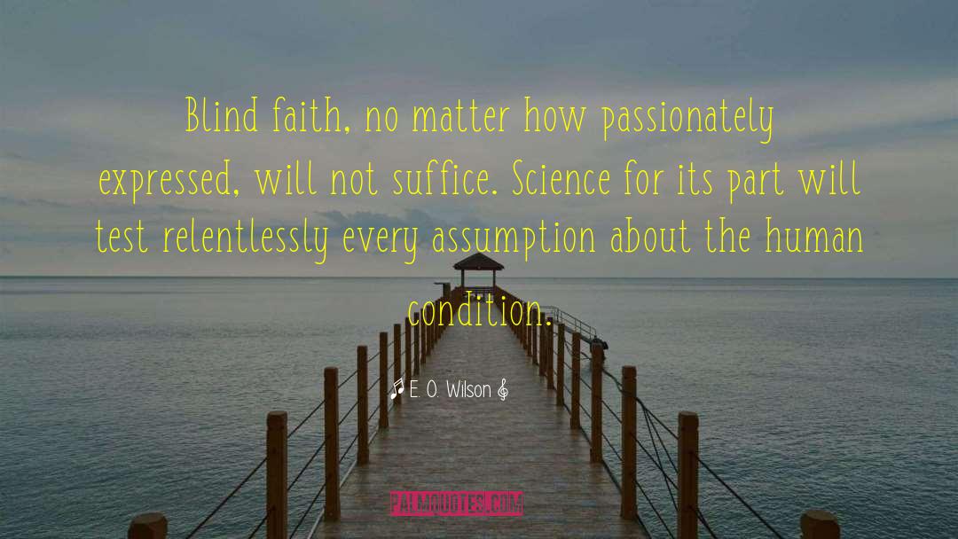 E. O. Wilson Quotes: Blind faith, no matter how