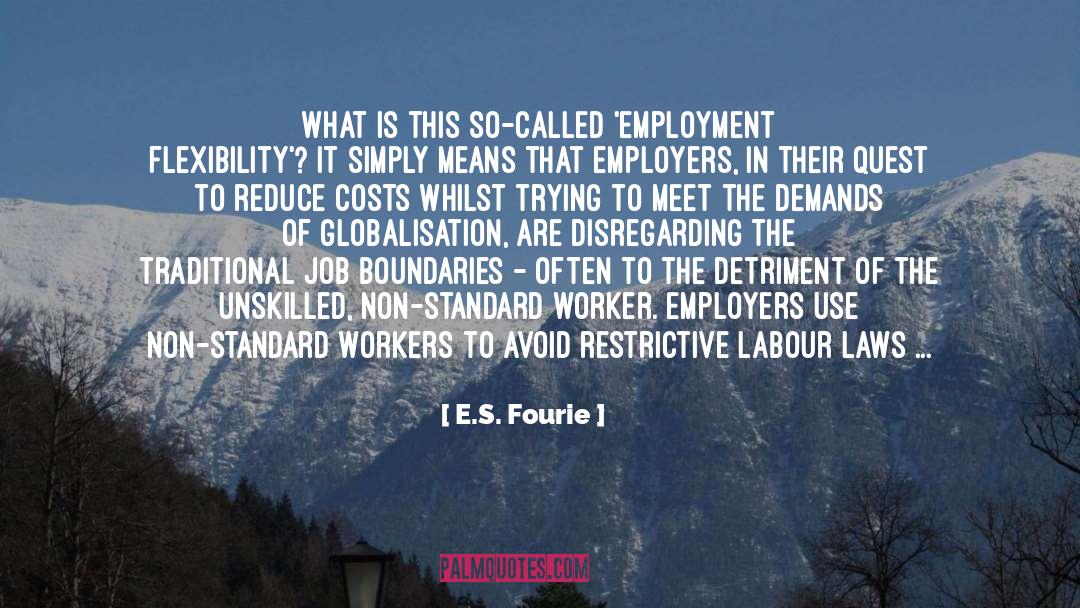 E.S. Fourie Quotes: What is this so-called 'employment
