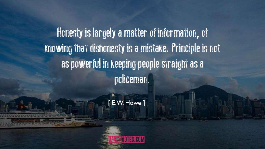 E.W. Howe Quotes: Honesty is largely a matter