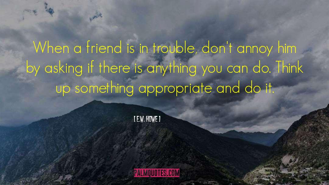 E.W. Howe Quotes: When a friend is in