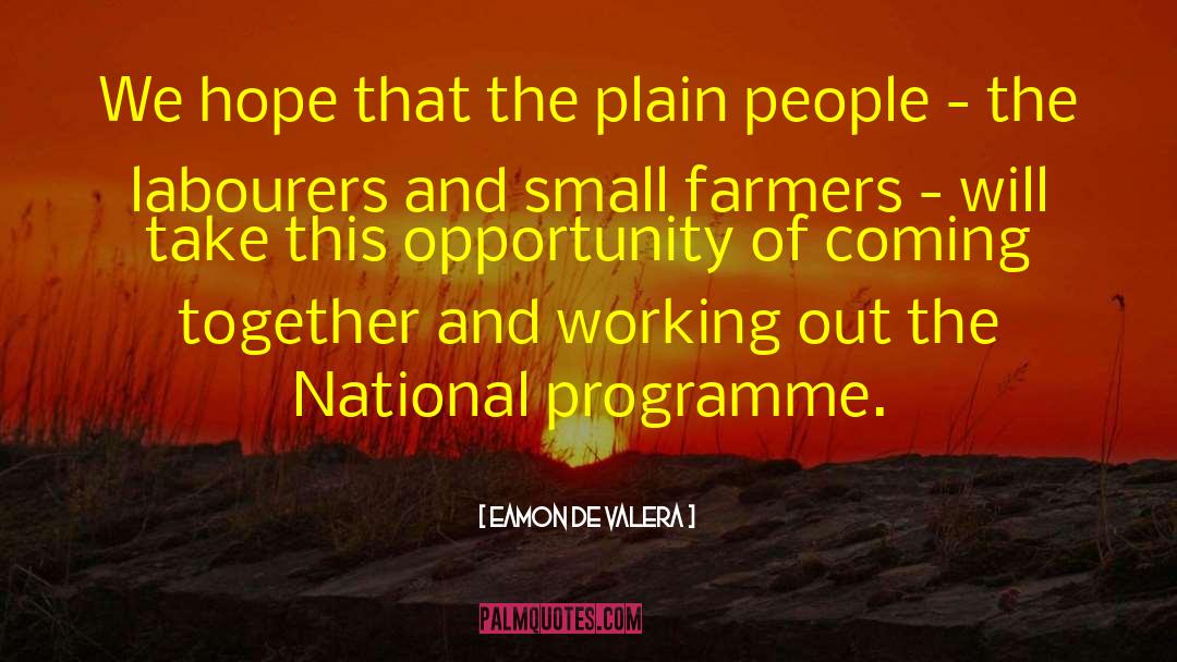 Eamon De Valera Quotes: We hope that the plain