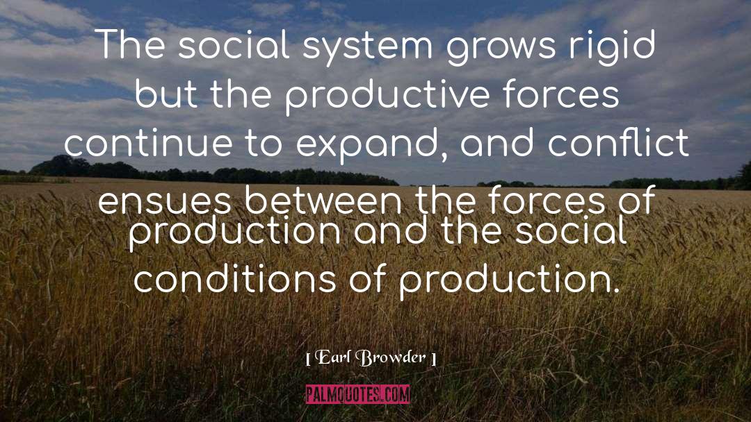 Earl Browder Quotes: The social system grows rigid
