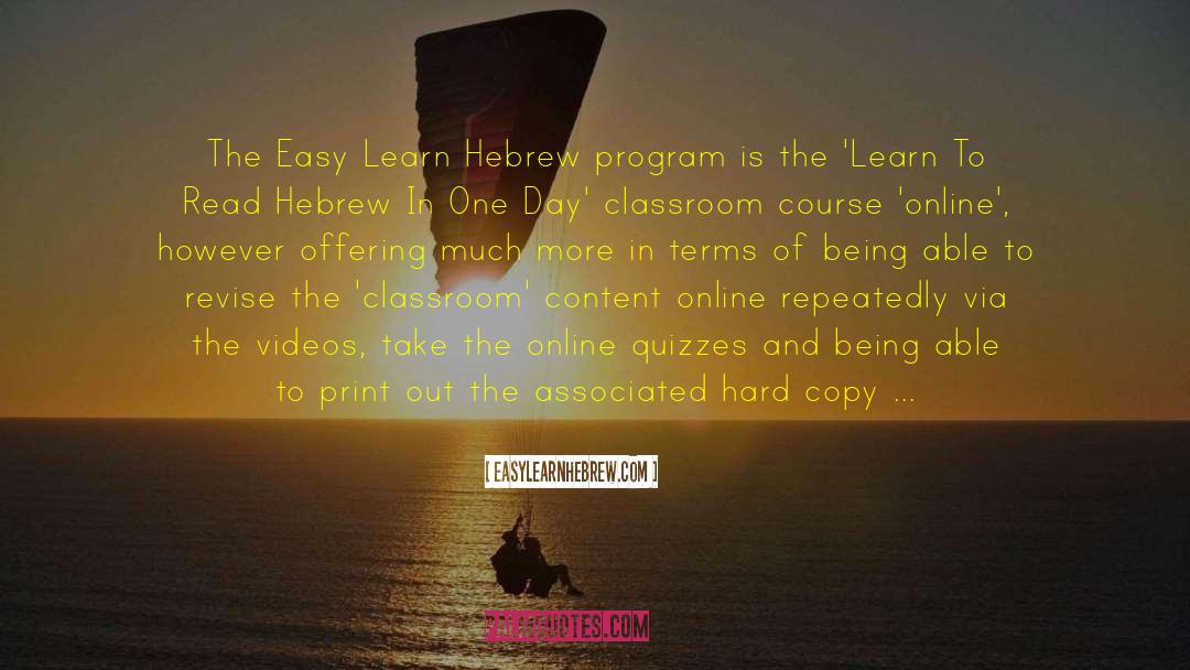 Easylearnhebrew.com Quotes: The Easy Learn Hebrew program