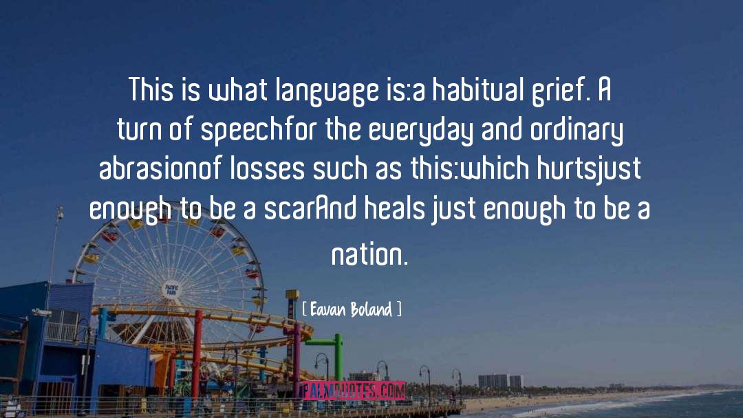 Eavan Boland Quotes: This is what language is:<br