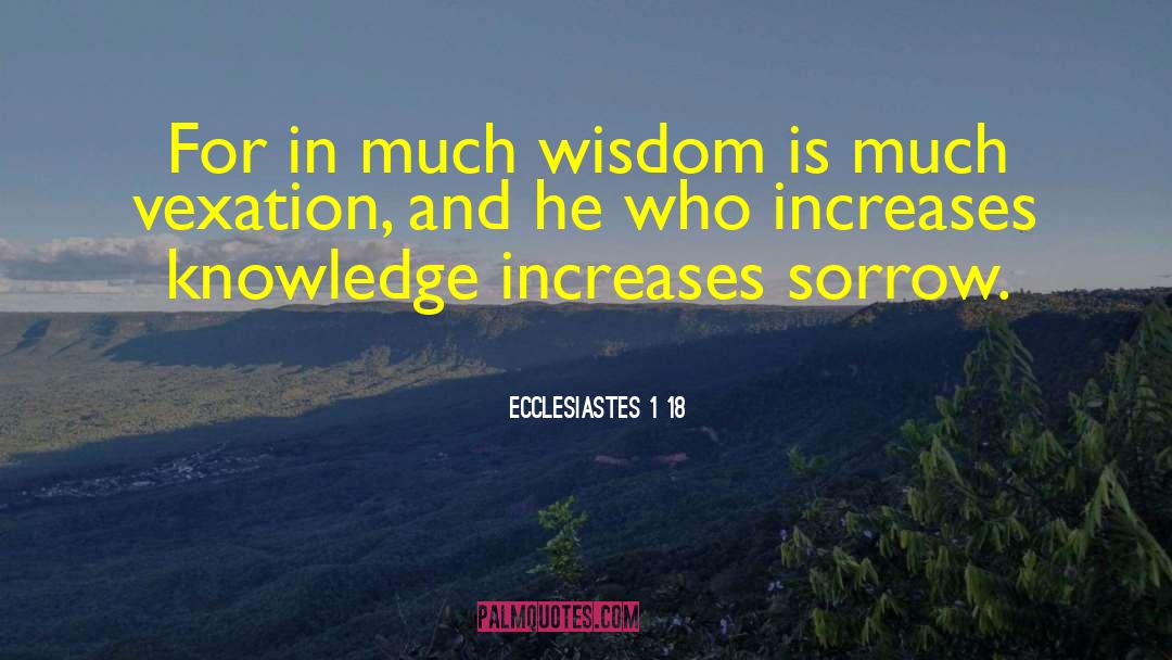 Ecclesiastes 1 18 Quotes: For in much wisdom is
