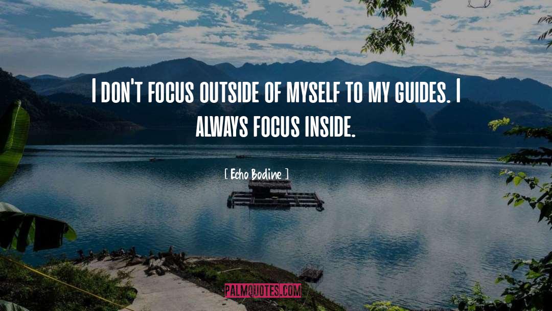 Echo Bodine Quotes: I don't focus outside of
