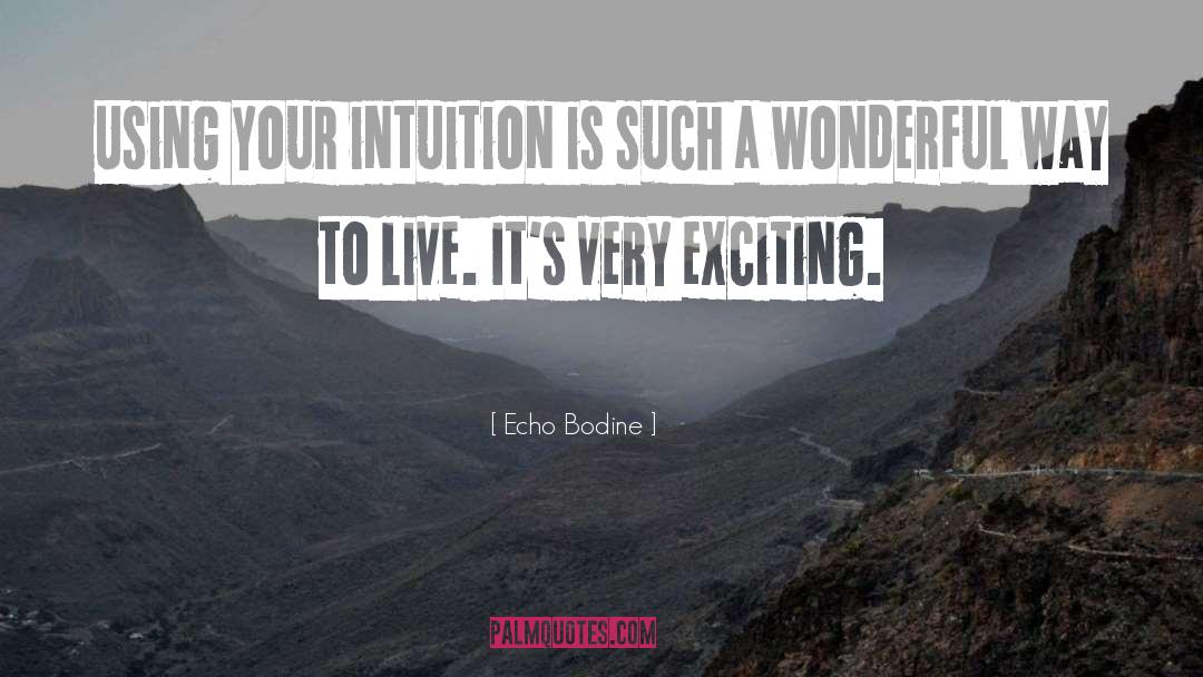 Echo Bodine Quotes: Using your intuition is such