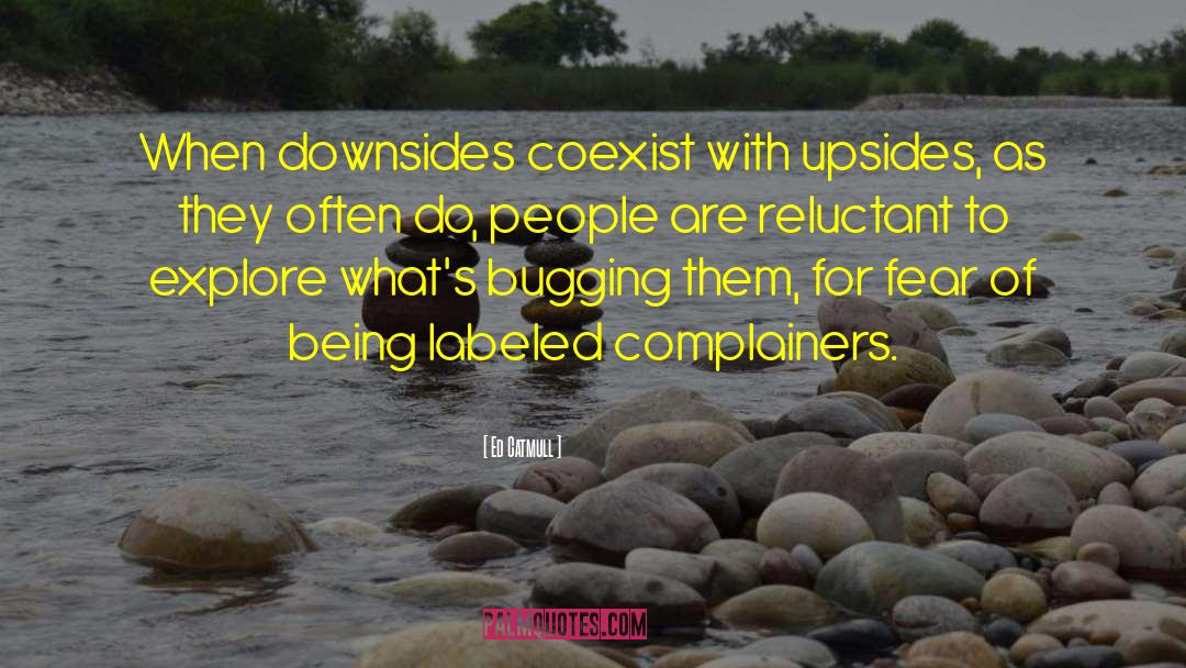 Ed Catmull Quotes: When downsides coexist with upsides,