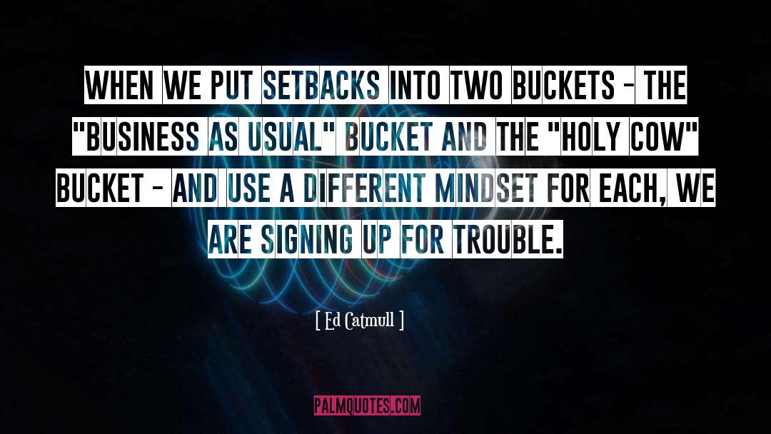 Ed Catmull Quotes: When we put setbacks into