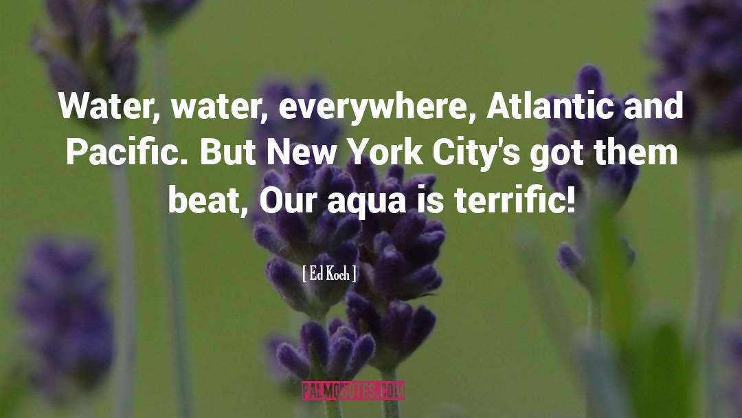 Ed Koch Quotes: Water, water, everywhere, Atlantic and