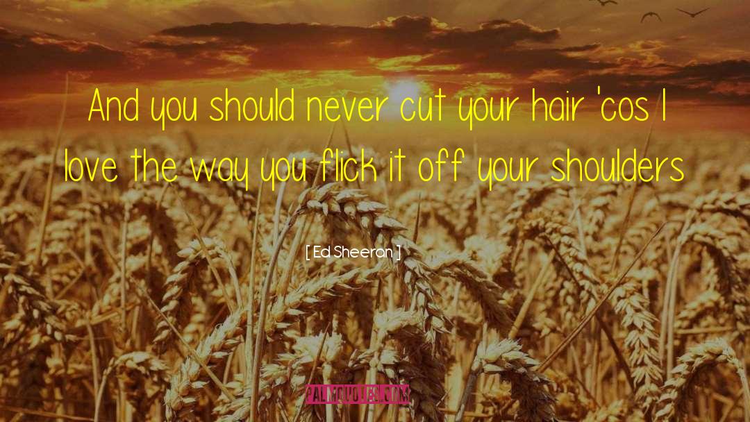 Ed Sheeran Quotes: And you should never cut