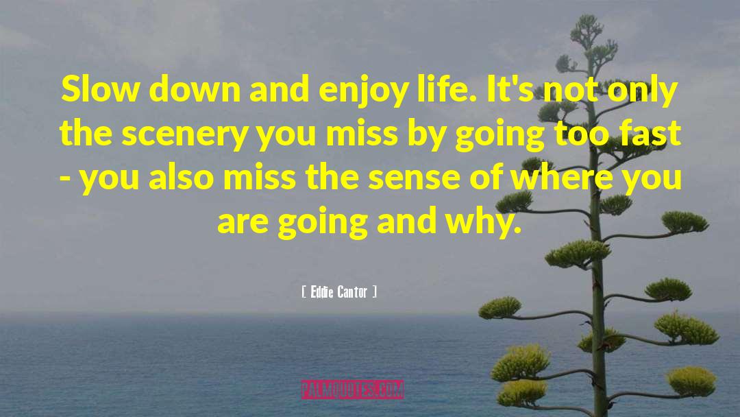 Eddie Cantor Quotes: Slow down and enjoy life.