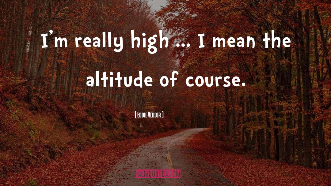 Eddie Vedder Quotes: I'm really high ... I