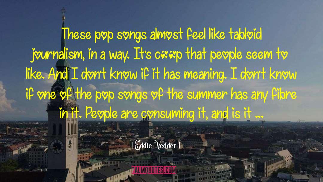 Eddie Vedder Quotes: These pop songs almost feel