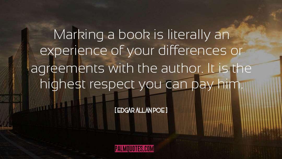 Edgar Allan Poe Quotes: Marking a book is literally