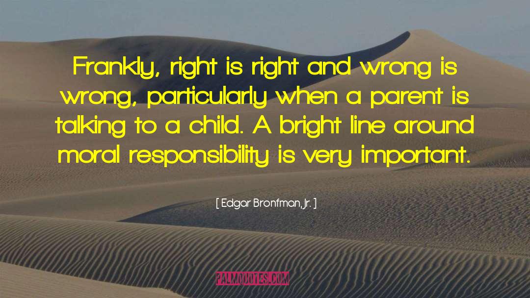 Edgar Bronfman, Jr. Quotes: Frankly, right is right and