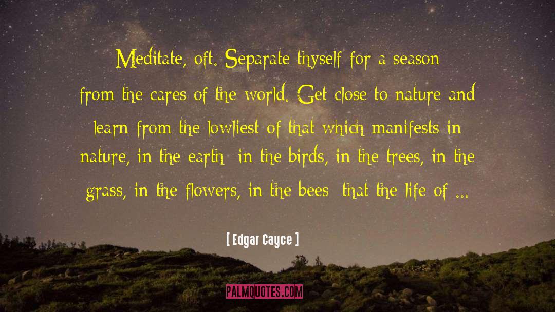 Edgar Cayce Quotes: Meditate, oft. Separate thyself for