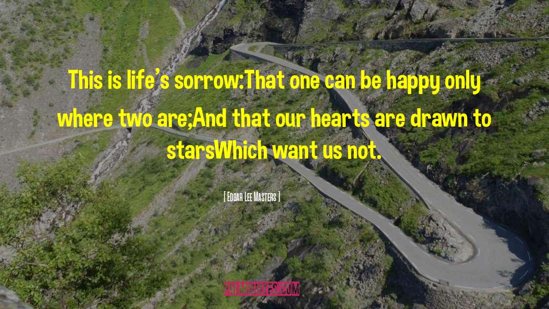 Edgar Lee Masters Quotes: This is life's sorrow:<br>That one