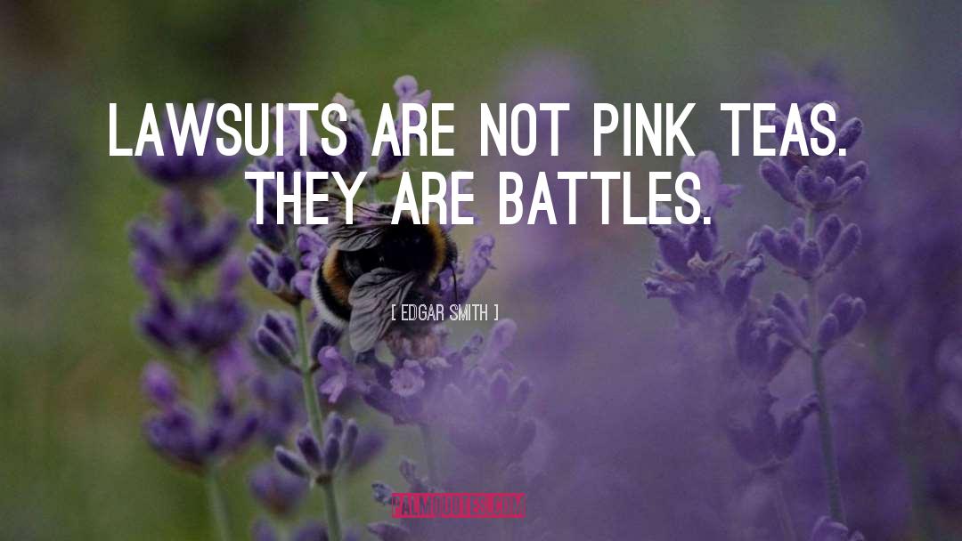 Edgar Smith Quotes: Lawsuits are not pink teas.