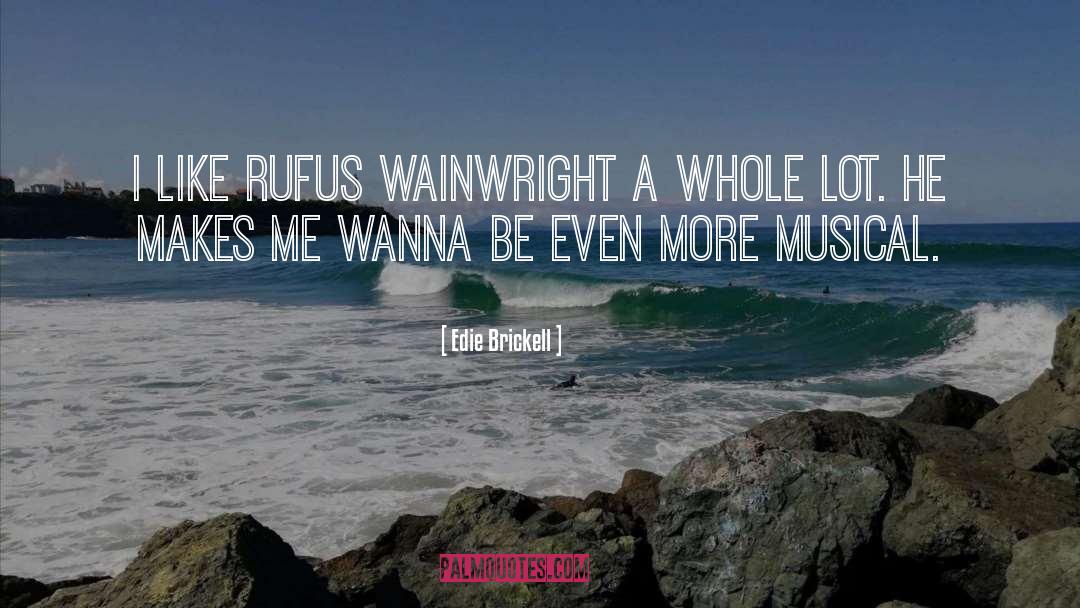 Edie Brickell Quotes: I like Rufus Wainwright a