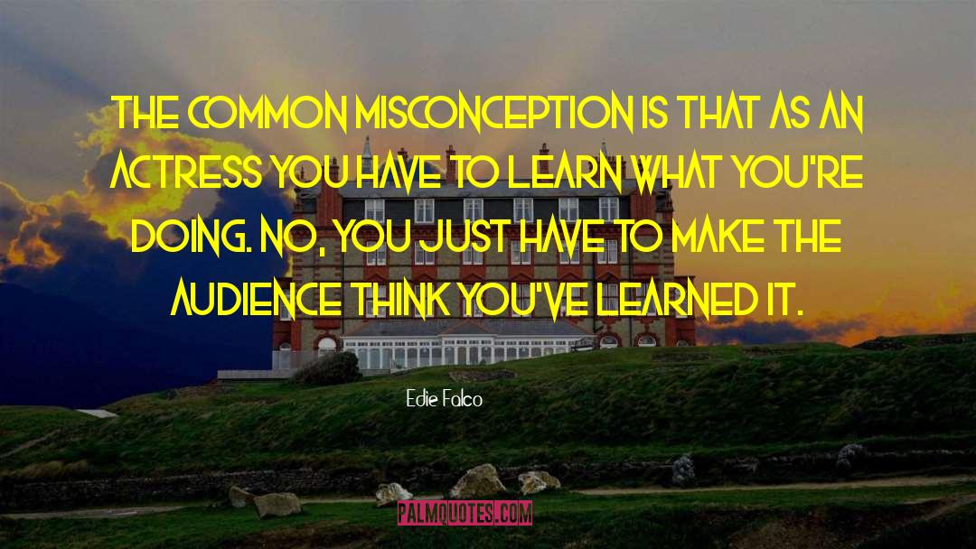 Edie Falco Quotes: The common misconception is that