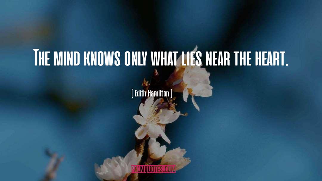 Edith Hamilton Quotes: The mind knows only what