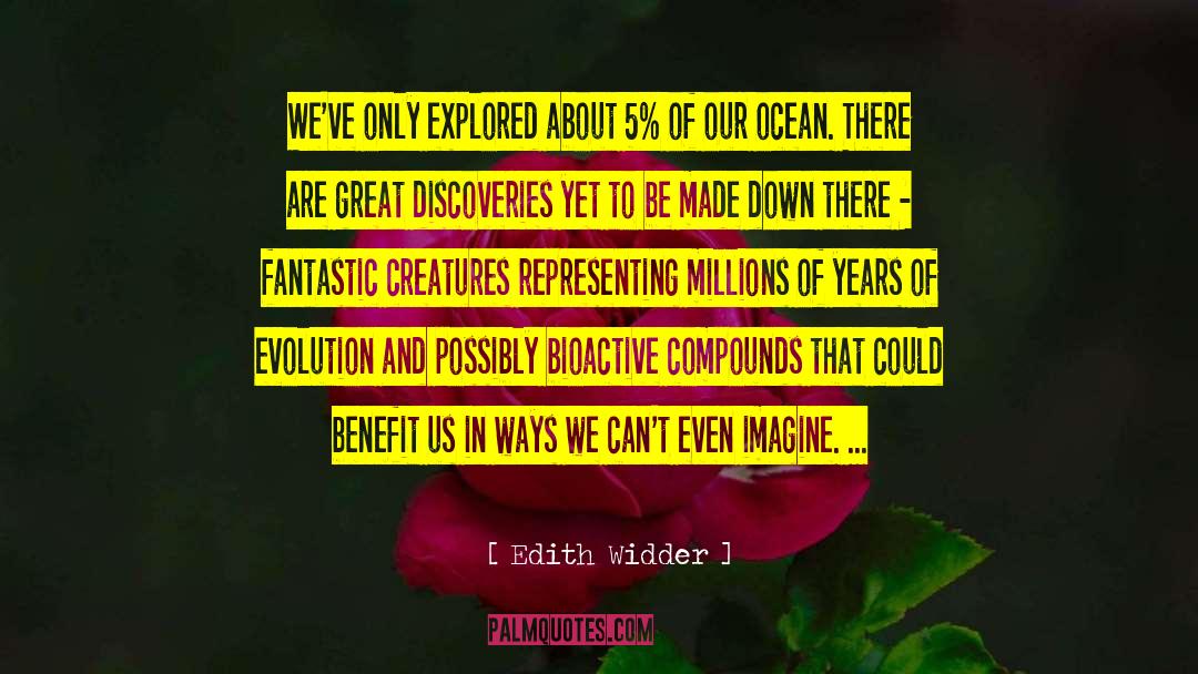 Edith Widder Quotes: We've only explored about 5%