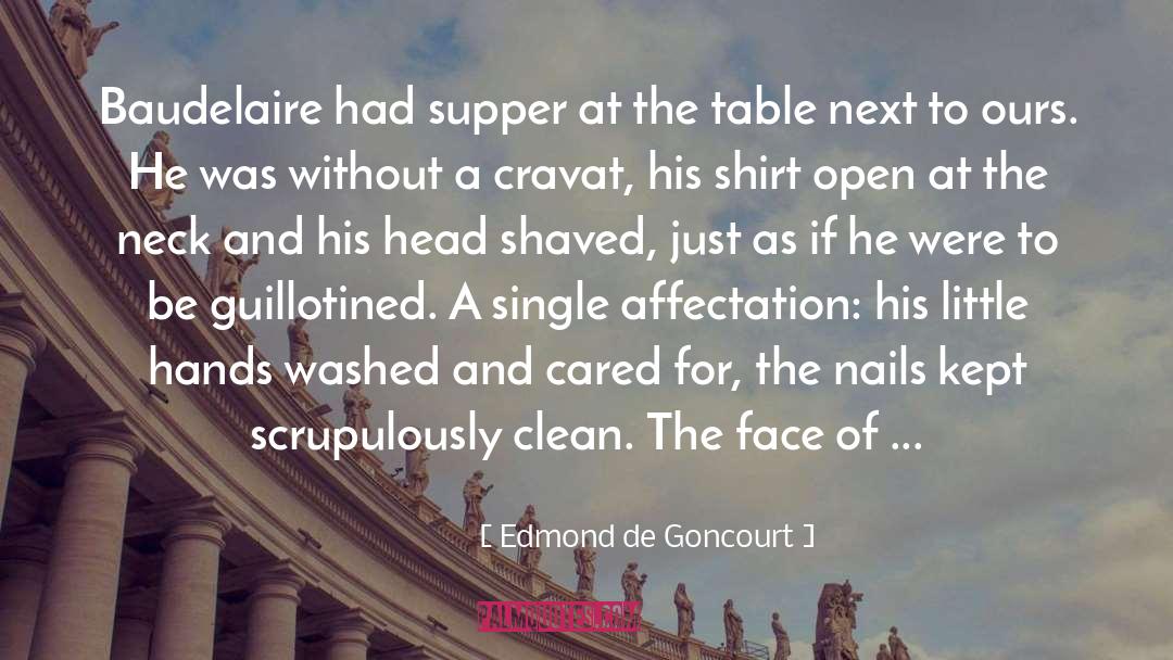 Edmond De Goncourt Quotes: Baudelaire had supper at the