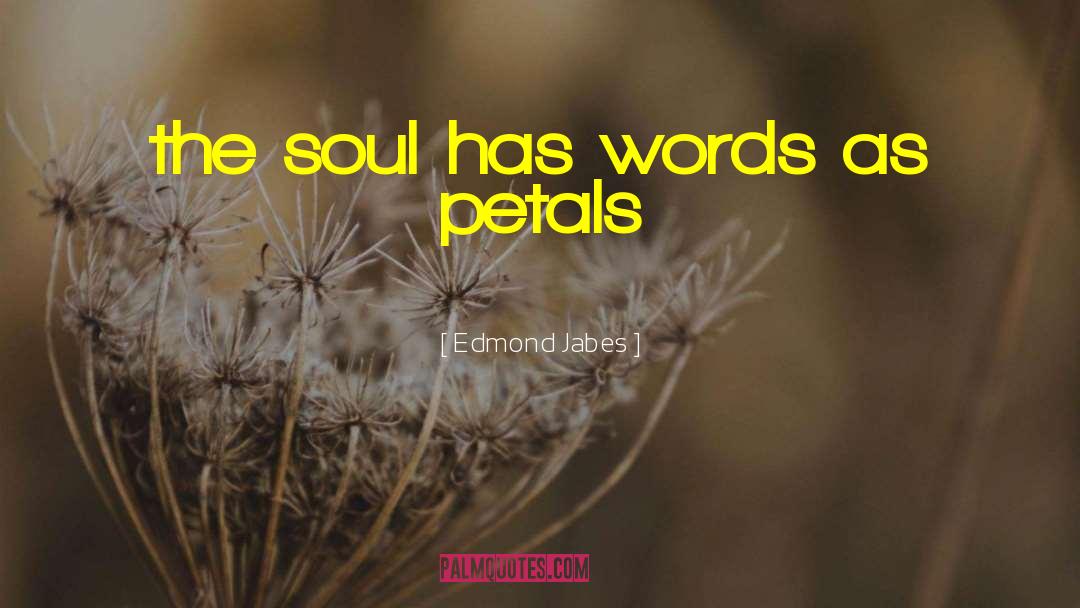 Edmond Jabes Quotes: the soul has words as