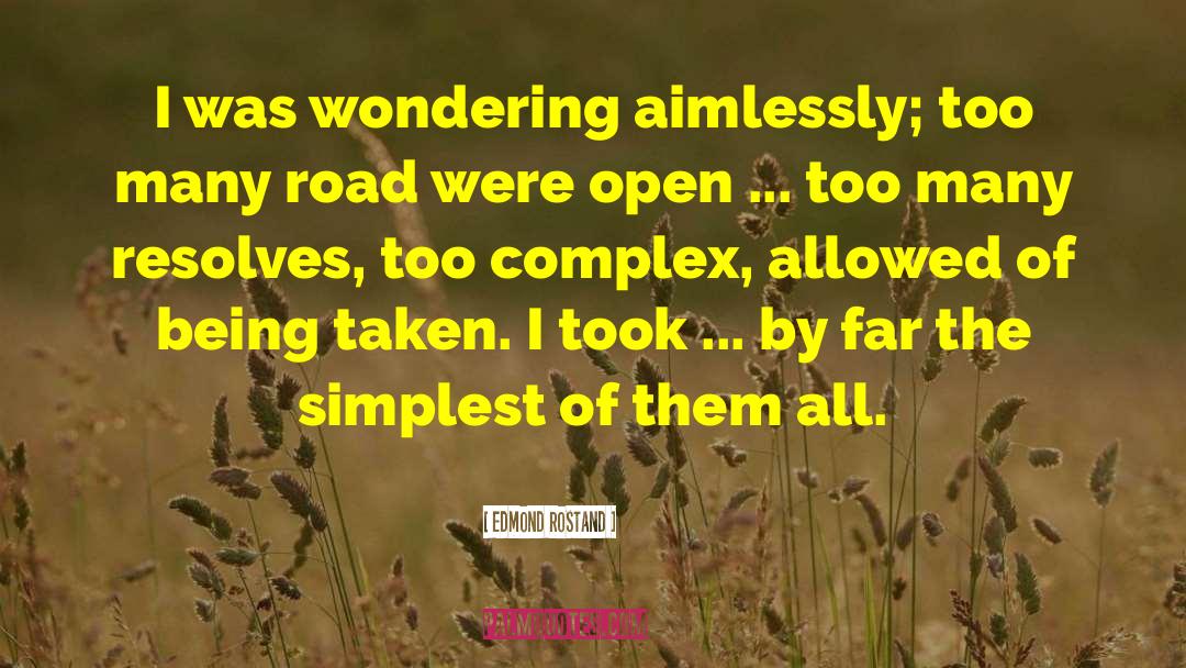 Edmond Rostand Quotes: I was wondering aimlessly; too