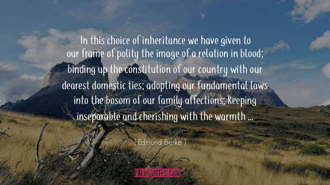 Edmund Burke Quotes: In this choice of inheritance