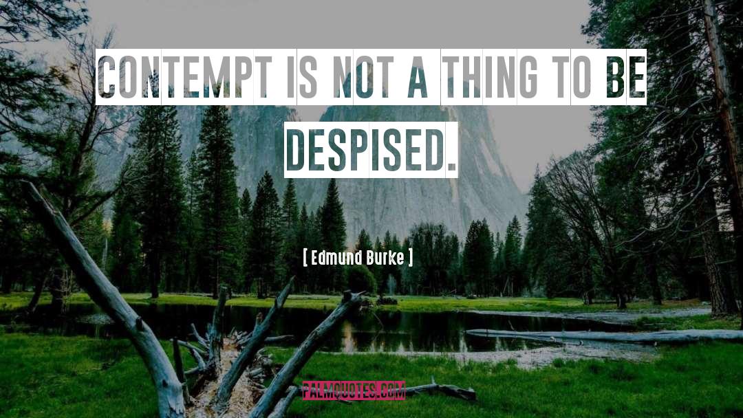 Edmund Burke Quotes: Contempt is not a thing