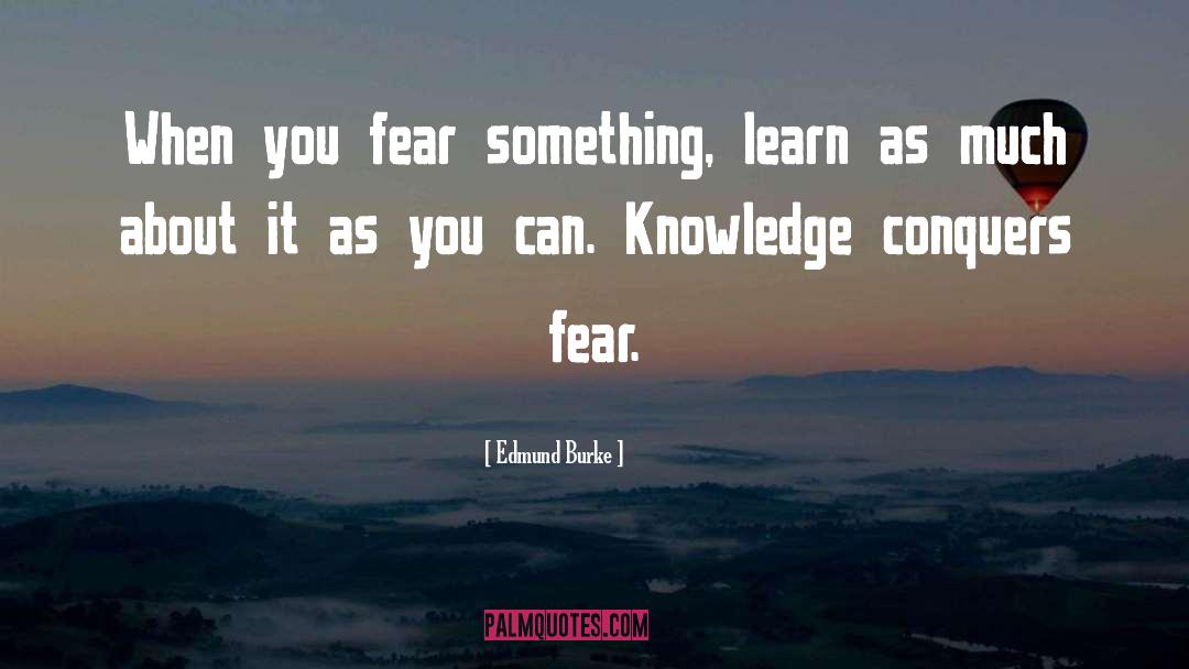 Edmund Burke Quotes: When you fear something, learn