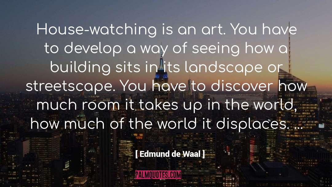 Edmund De Waal Quotes: House-watching is an art. You