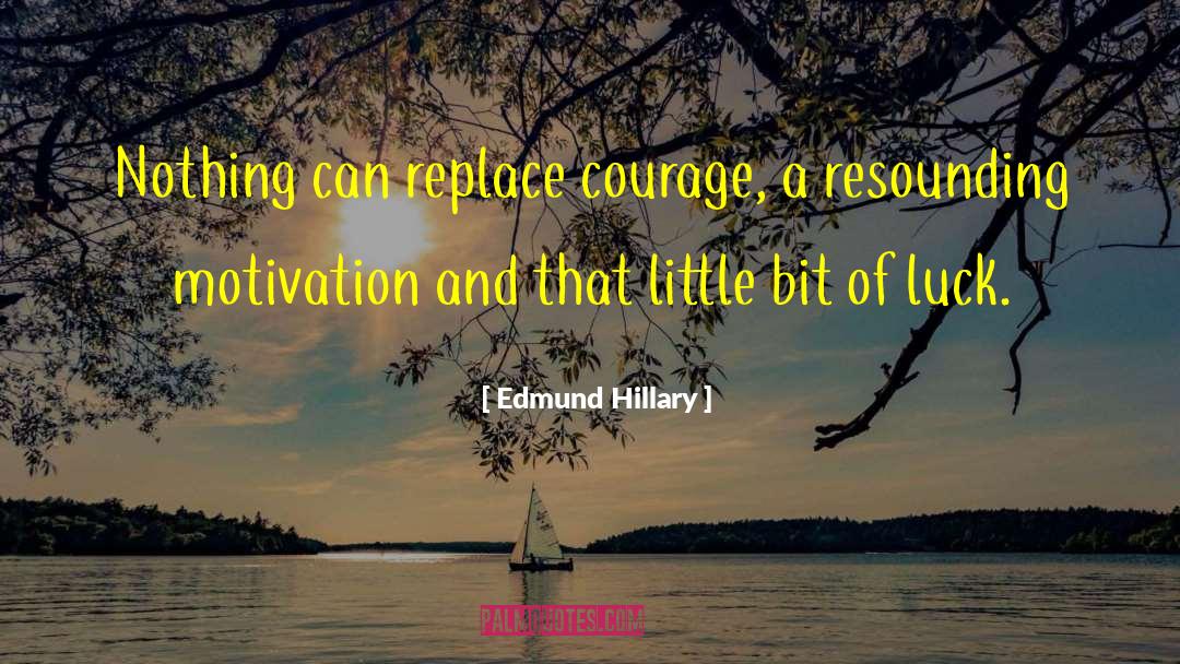 Edmund Hillary Quotes: Nothing can replace courage, a