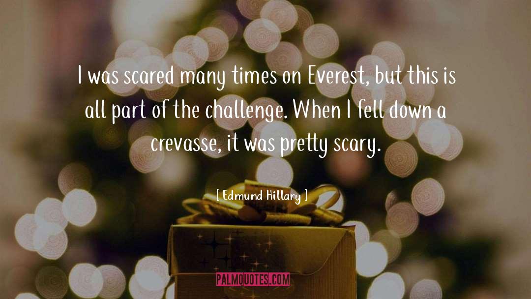 Edmund Hillary Quotes: I was scared many times