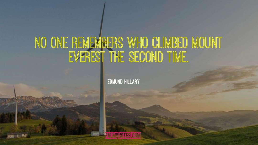 Edmund Hillary Quotes: No one remembers who climbed