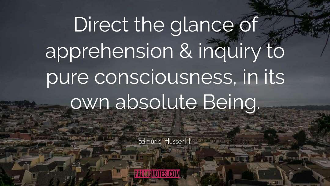 Edmund Husserl Quotes: Direct the glance of apprehension