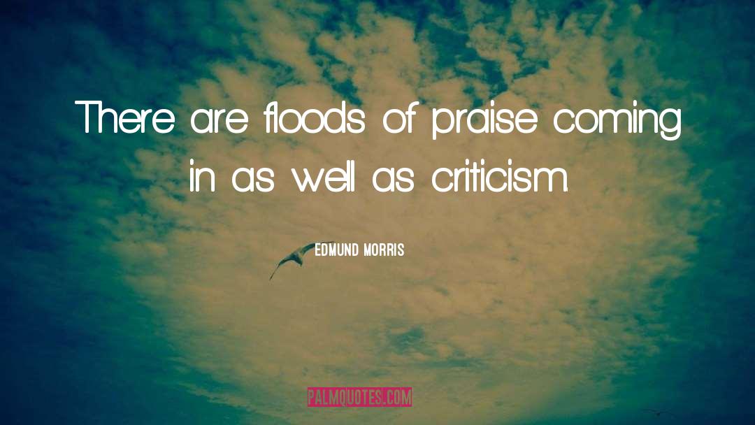 Edmund Morris Quotes: There are floods of praise