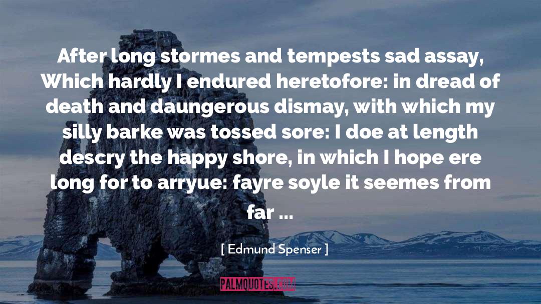 Edmund Spenser Quotes: After long stormes and tempests